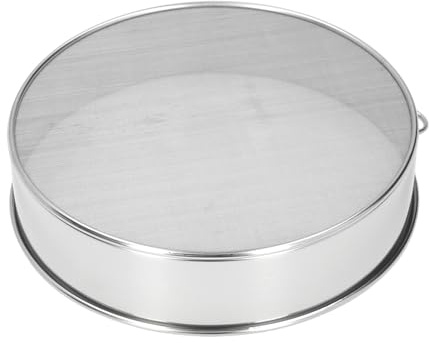 Tamiz de Harina Grande de 80 Mallas, Colador Recubierto de Titanio para Hornear Pasteles, Hecho de Acero Inoxidable 304, Fácil de Limpiar, 8.0 X 2.0 Pulgadas, Adecuado para Chefs