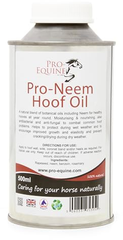 NEEM HOOF OIL 500ML + BRUSH, ANTIBACTERIAL AND ANTI-FUNGAL, FOR PROBLEM HOOF, SOLE AND HEEL CARE.