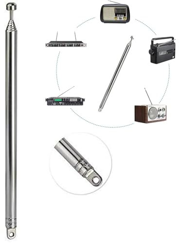 Antenna radio portatile di ricambio 7 sezioni 110 cm antenna telescopica compatibile con TV ATSC DVB-T DVB-T2 radio interna portatile ricevitore stereo Bluetooth AV audio Vedio ricevitore home cinema