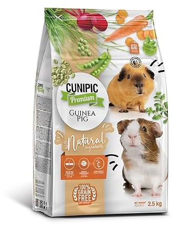 Cunipic Pienso Premium para Cobayas 2,5 KG - Alimento Completo Sin Cereales y con Vitamina C