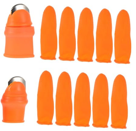 CIMAXIC Lot De 2 Cueilleurs De Poivrons Coupe-Fruits Coupe-Légumes Cueilleur De Pouce Outil De Cueillette De Légumes Cueilleur De Pouce pour Plantes Jardinage Pince À Doigt Gel De