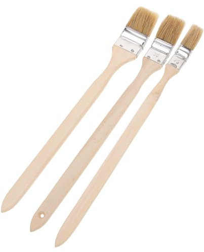 GALPADA 3Piezas Pinceles de Pintura Doblados Madera Cepillos de Pintura Industrial Paredes Pintores y Bricolaje