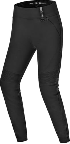 SHIMA Vesper Leggings Moto Mujer Protectores GFLEXX Homologado Aramid Ajustado Textile Vaqueros Urbano Pantalón Protección de Rodilla Ventilado Elástico Ropa de Verano (Femenino, Negro, 3XL)