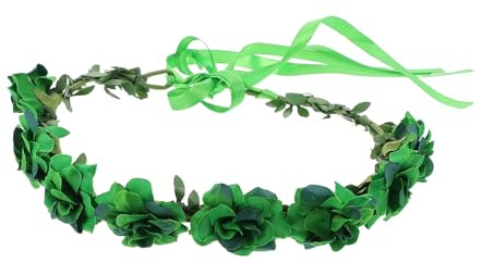 WATIIFUFU Patrick's Day Party Headband Med Livliga Gröna Blommor Realistiskt Tygblomsterhårband För Kvinnor Vid Bröllop Och Födelsedagsfest