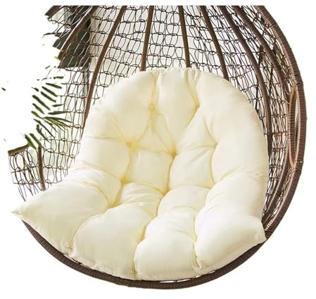 RUHTEUO Cuscino for sedia a dondolo, amaca, cesto appeso, poltrona da giardino, cuscino for patio, cortile, spiaggia (senza altalena)(Beige,Removable)