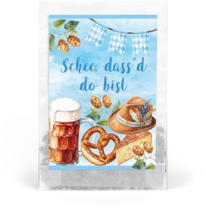 Logbuch-Verlag Juego de 10 bolsas de semillas de abejas – diseño bávaro «Schee dass'd do bist» producto sostenible con semillas de flores silvestres, ideal como regalo de boda, cumpleaños y
