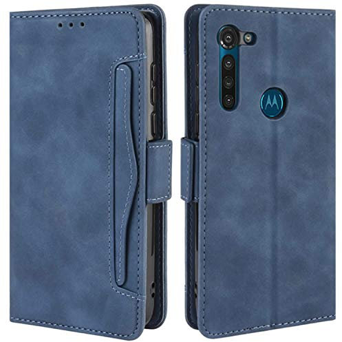 HualuBro Coque pour Motorola Moto G Pro, Housse à Rabat en Premium PU Cuir Flip Cover Case Antichoc Portefeuille Etui pour Motorola Moto G Pro Coque, Bleu