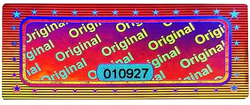 Sello original con holograma 3D, número de serie – 46 x 20 mm, plateado brillante – Sello de seguridad, sello de calidad, sello de garantía, etiquetas de seguridad, pegatinas antifake, color plata | Sello de seguridad, sello de garantía, etiqueta autoadhesiva, sello de papel, sello de seguridad