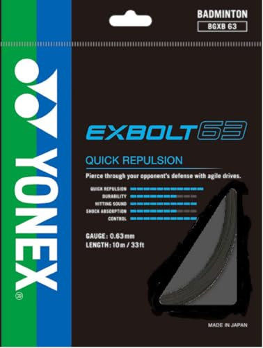 YONEX BG Exbolt 63 Badmintonsaite (schwarz)