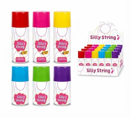 AbbeyShake Silly String Party 200ml Spray for Birthday Wedding Celebration Crazy Streamer - Pack of 6 cans
