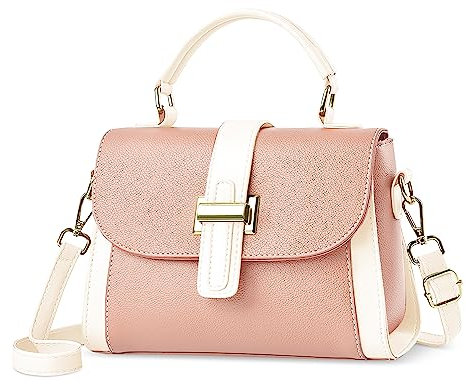 DIRRONA Damen Handtasche Mode Crossbody Bag Kleine Henkeltasche Umhängetasche Damen Casual Handtasche Party Reisen Arbeiten Dating Umhängetaschen Pu Leder Täglich Top Griff Tasche Rosa