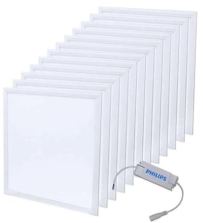 Europalamp - 12 paneles LED Premium Ultra Slim 600 x 600 40 W, blanco neutro 4000 K