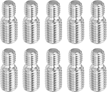 PATIKIL M8x1.25 zu M10x1.5 Doppel Ende Gewindebolzen Schraube Bolzen 10 Packung 304 Edelstahl Stab Bolzen Gewinde Reduzierer Adapter für Möbel Hardware 25mm Lang