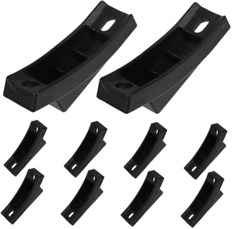 Operitacx Almohadillas para Muebles para Sillas de Oficina, Plástico Negro Forma de Barco, Antideslizantes y Estabilidad Mejorada, Paquete de 10 Unidades