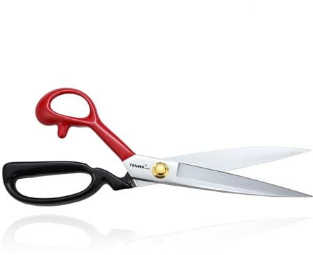 TONMA True Left Handed Fabric Scissors [Made in Japan] 12 Inch Heavy Duty Sewing Scissors, Industrial Japanese Steel Dressmaker Tailor Shears for Leather Carpet Upholstery Crafting