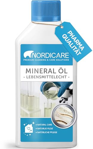 Nordicare Natur Mineralöl 500ml in Lebensmittelqualität - Universal Mineral Öl für Haushalt, Pflege & Technik - Mineral Oil, Mineralisches Holz Öl farblos & geruchsfrei
