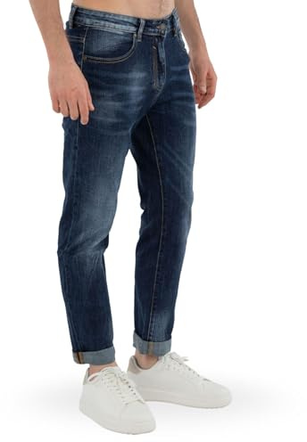 TONY BACKER - Jeans Uomo Regular Fit, Pantaloni da Lavoro e Tempo Libero, Stile Casual, Jeans da Uomo Elasticizzati, Comfort Quotidiano, Taglie 44-54 Art. L389