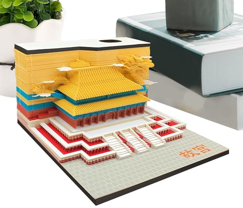 Générique 3D-kalender 2026 | förbjuden stadsformad anteckningsblock med akrylfodral, konstskulptur på papper - för dekoration kontor Thanksgiving jul och