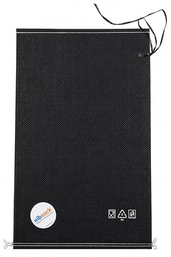 ELBSACK 50 sacos de arena premium PP 60 x 40 cm negro con dobladillo en la cabeza, resistentes a los rayos UV