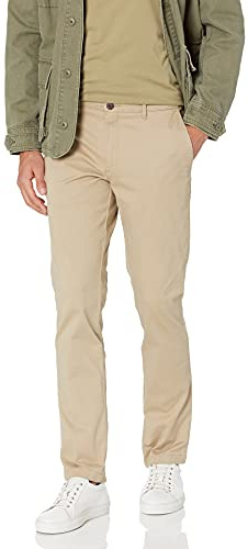 Amazon Essentials Skinny-Fit Tvättade Comfort Stretch Chino-byxor (tidigare Goodthreads), ljus kakibrun, 33 B x 30 L