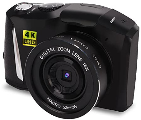 ASHATA Digitale 4K-Spiegelreflexkamera mit 16-fachem Digitalzoom, 3,2-Zoll-Bildschirm, 48-Megapixel-Ultra-HD-Kamera mit 8 Szenenmodi, Videokamera-Vlogging-Kamera