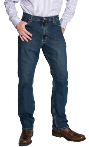 FULL BLUE 5 Pocket Denim Jeans, Regular Fit, Performance Stretch, Blue-Black, 36x32