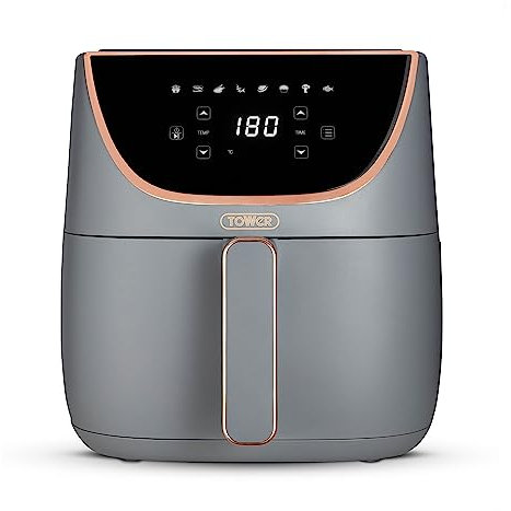 Tower T17127GRY Vortx Air Fryer with Digital Control Panel, 1700W, 6L, Grey