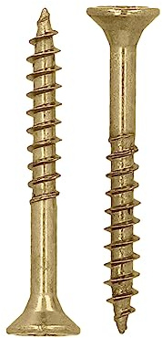 HELPMATE - Viti universali a testa svasata 3,5 x 30 giallo passivato - 800 viti per legno con attacco a T e filettatura parziale - Viti per truciolato per interni ed esterni protetti