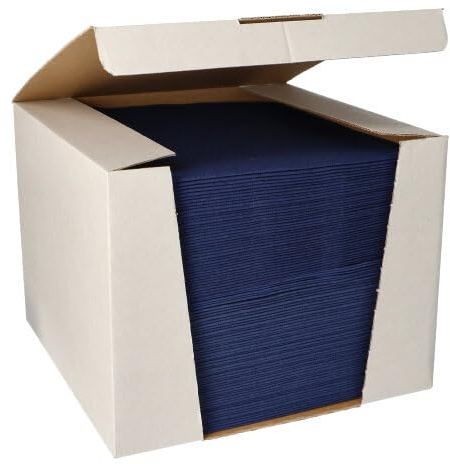 PAPSTAR 100 Servietten ROYAL Collection 1/4-Falz 40 cm x 40 cm dunkelblau (88554, 100 Stück)
