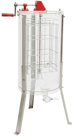 Centrifugadora de miel de acero inoxidable con manivela y patas ajustables manualmente eléctrico Frame Honey Extractor Separator, Honeycomb Spinner Drum Manual Tangencial