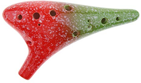 LEIXIUSM 1 Piece Colorful Ceramic Glaze 12 Holes AC Alto C Ocarina Vessel Flute Xun(Color:D)