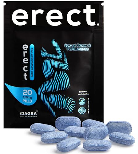 Erect ™ 20 Blue Pills | 100mg | Men's Sexual Power & Performance Enhancer | Unlock Your Passion with This Potent Natural Intimacy Support | Made in UK