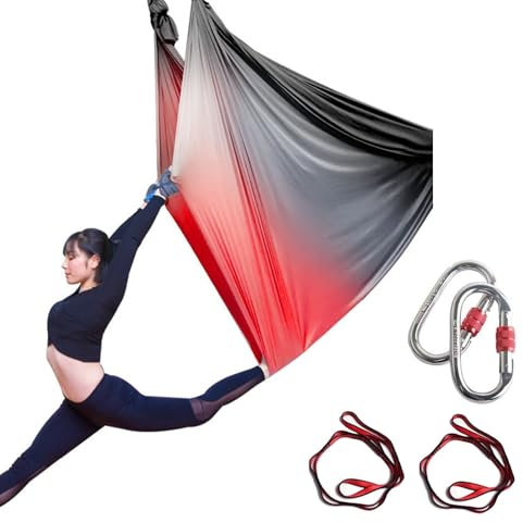 Set di amache da yoga a bassa elasticità per appendere acrobazie panno per yoga altalena verticale panno amaca Bunt D (5 x 2,8 m)