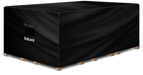 Futura Rectangular Garden Furniture Covers Waterproof 150x90x75cm, 420D Oxford Fabric Outdoor Table, Rattan & Patio garden furniture covers, PVC Lined, Air Vents and UV Safe