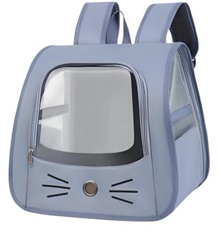 Sac Transport Chat Avec Entrées, Chat Avec Design Ventilé, Sac Dos Extensible Pour Chat, Sacs à Dos Pour Animaux, Avec Une Fenêtre Transparente, Pour Animaux De Moins De 6,5 Kg