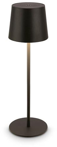 BRILONER - LED Tischlampe kabellos IP44 mit Touch, dimmbar, Akku & Lichtquelle tauschbar, Nachttischlampe, Leselampe, LED Lampe, Campinglampe, Tischleuchte, Akkulampe, Outdoor, 11x34,5 cm, Schwarz