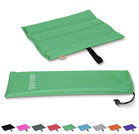 Mister Mountain® Outdoor Iso-Sitzkissen 31x35x1,2cm Leicht Faltbar & Waschbar. Thermokissen, Sitzmatte Inklusive Tasche. Sitzkissen mit Schutz vor Kälte, Nässe, Schmutz & Hitze. (Grün)