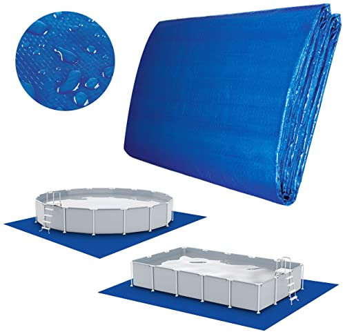tillvex Pool Bodenplane 274 x 274 cm quadratisch für Pools bis Ø 244 cm | Poolunterlage UV-Stabil & reißfest | Bodenschutzplane Swimmingpool