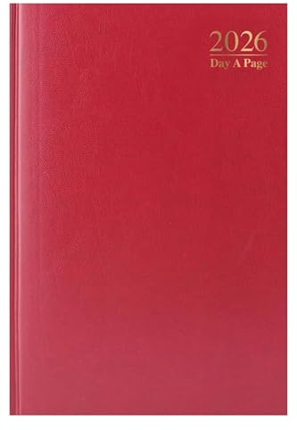 a4 diary 2026 day per page - Burgundy