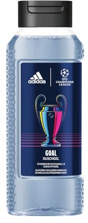 adidas UEFA Champions League Goal Edition Duschgel, mit langanhaltend frischem, grünem Fougère Duft mit natürlichen ätherischen Ölen für Männer, 250ml