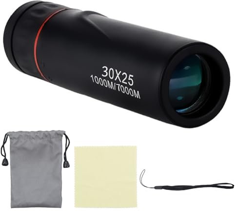Mini Télescope Monoculaire,30 X 25 Télescope de Vision Nocturne HD,Longues-Vues Portables,Monoculaires Portables Légers pour Les Voyages en Plein Air,Randonnée,Camping,Observation Oiseaux - Noir