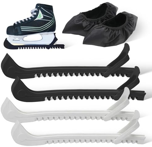 Msauifncp 6 Piezas Set Protectores Patines Protectores de Patines sobre Hielo con 1Pr Calz Elást Patines 2Prs Patines Ajustables para Hockey DIV Tallas para Patines Hockey y Patinaje artístico
