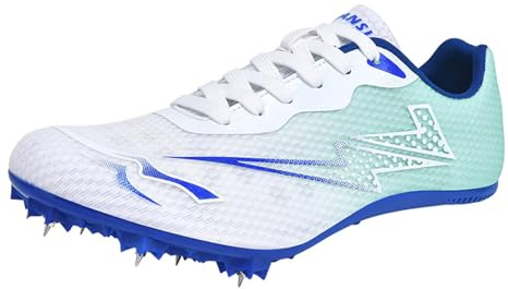ZHENSI Scarpe da Atletica Leggera per Uomo Donna E Bambino Scarpe da Corsa con Chiodi Scarpe da Corsa Professionali Scarpe da Salto E Sprint,Blu,45 EU