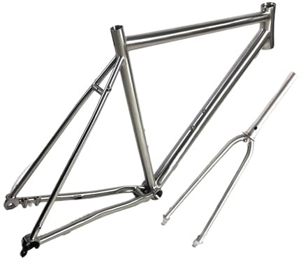 Generico Telaio for bici da corsa gravel in lega di titanio, forcellino sostituibile, bicicletta, 700CX45C(With Ti fork,52cm)
