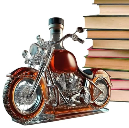 Motorcycle Whiskey Bottle - Reusable Glass Dispenser, Wine Carafe Decanter for Liquor Serving, Drink Accessory, with Stylish Design, Whiskey Bottle for Cocktails
