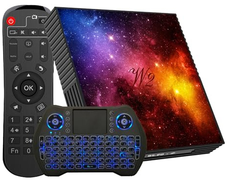 Boîtier TV Android 4 Go De RAM 64 Go De ROM, 4K UHD Boîtier TV Intelligent Quadricœur - Prend en Charge Le Wi-FI Double Bande 2,4 G/5 G, Bluetooth, HDMI, USB, Y Compris Un Mini Clavier sans Fil