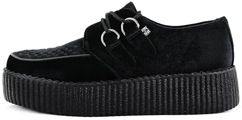 T.U.K. Viva High Creeper - Men's and Women's Shoes - Colour Black Velvet - Size UK Men 7 / UK Women 8
