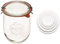 Weck - Große Gläser für Sauerteig - Starterglas mit Glasdeckel - Tulpenglas mit breiter Öffnung - Weck Jars 1 Liter inkl. (Frischhaltedeckel)