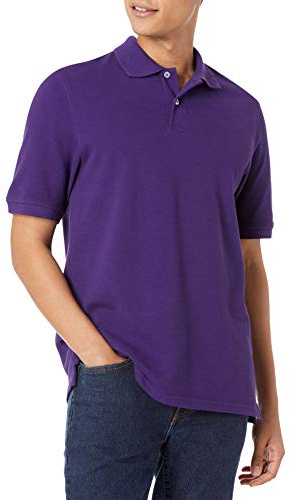 Amazon Essentials Polo da Uomo in piqué di Cotone dalla vestibilità Regolare (Disponibile nelle Taglie Big & Tall), Viola Scuro, XXL