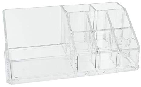 Organizzatore cosmetico per trucchi, scatola di assortimento per prodotti di bellezza, trasparente (17,3 x 9,4 x 6,6 cm)